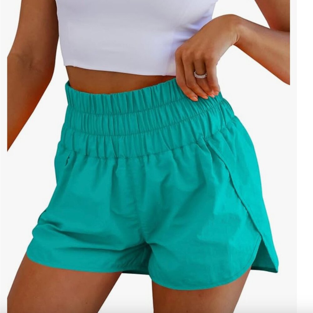 High Elastic Smocked Waist Summer Sporty Shorts